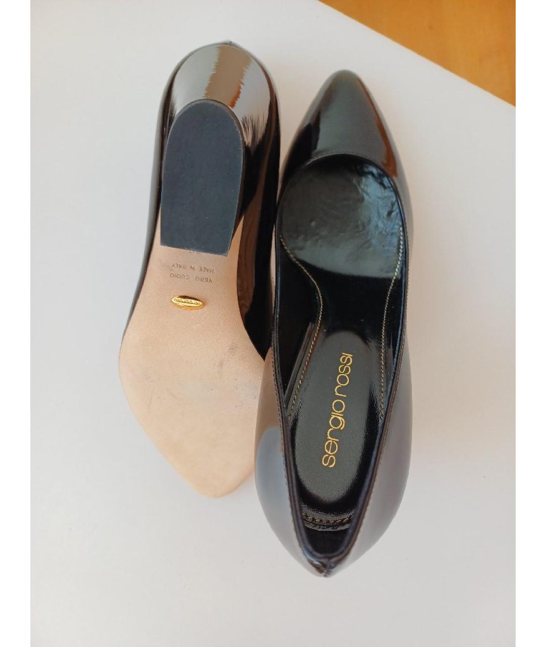 SERGIO ROSSI Черные туфли из лакированной кожи, фото 8