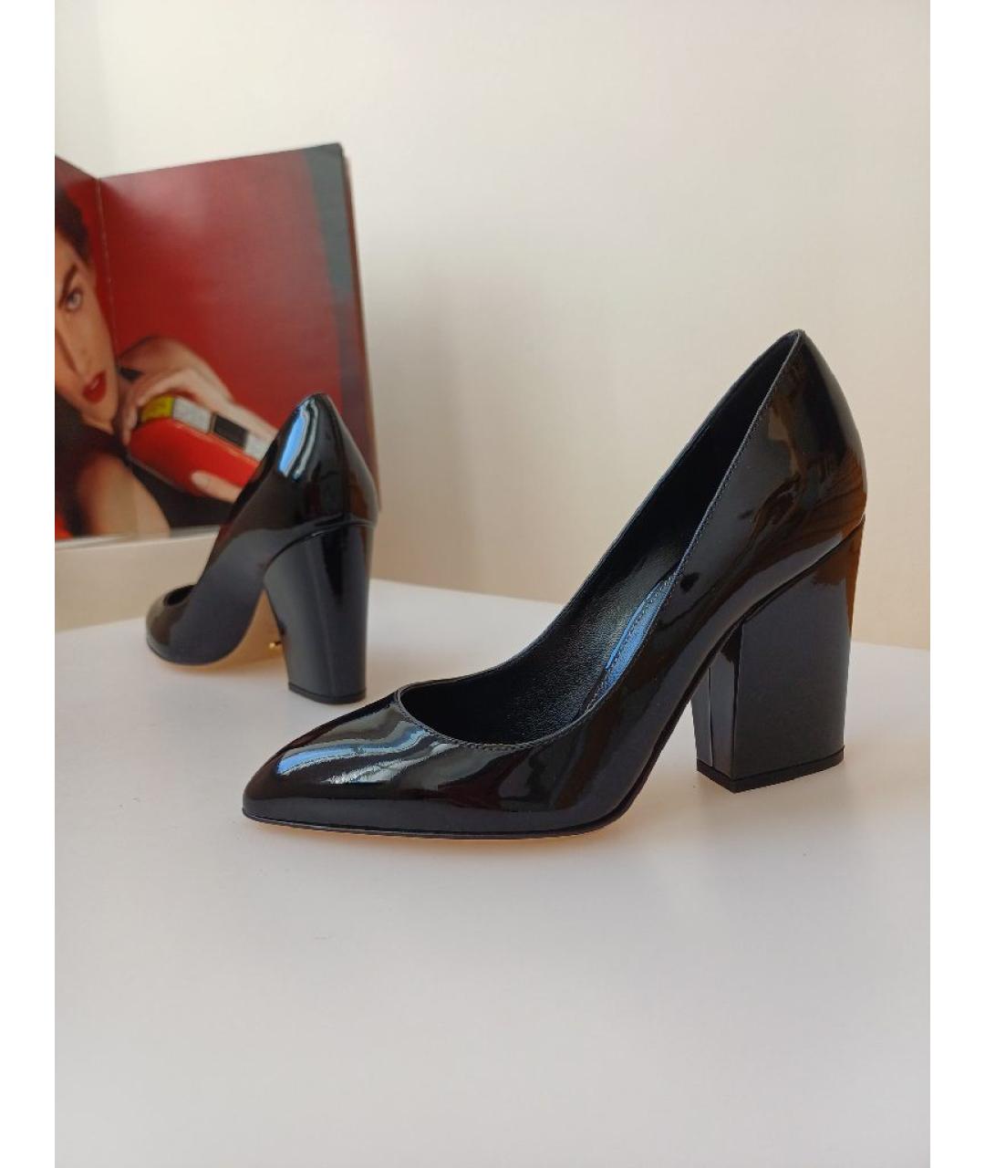 SERGIO ROSSI Черные туфли из лакированной кожи, фото 4
