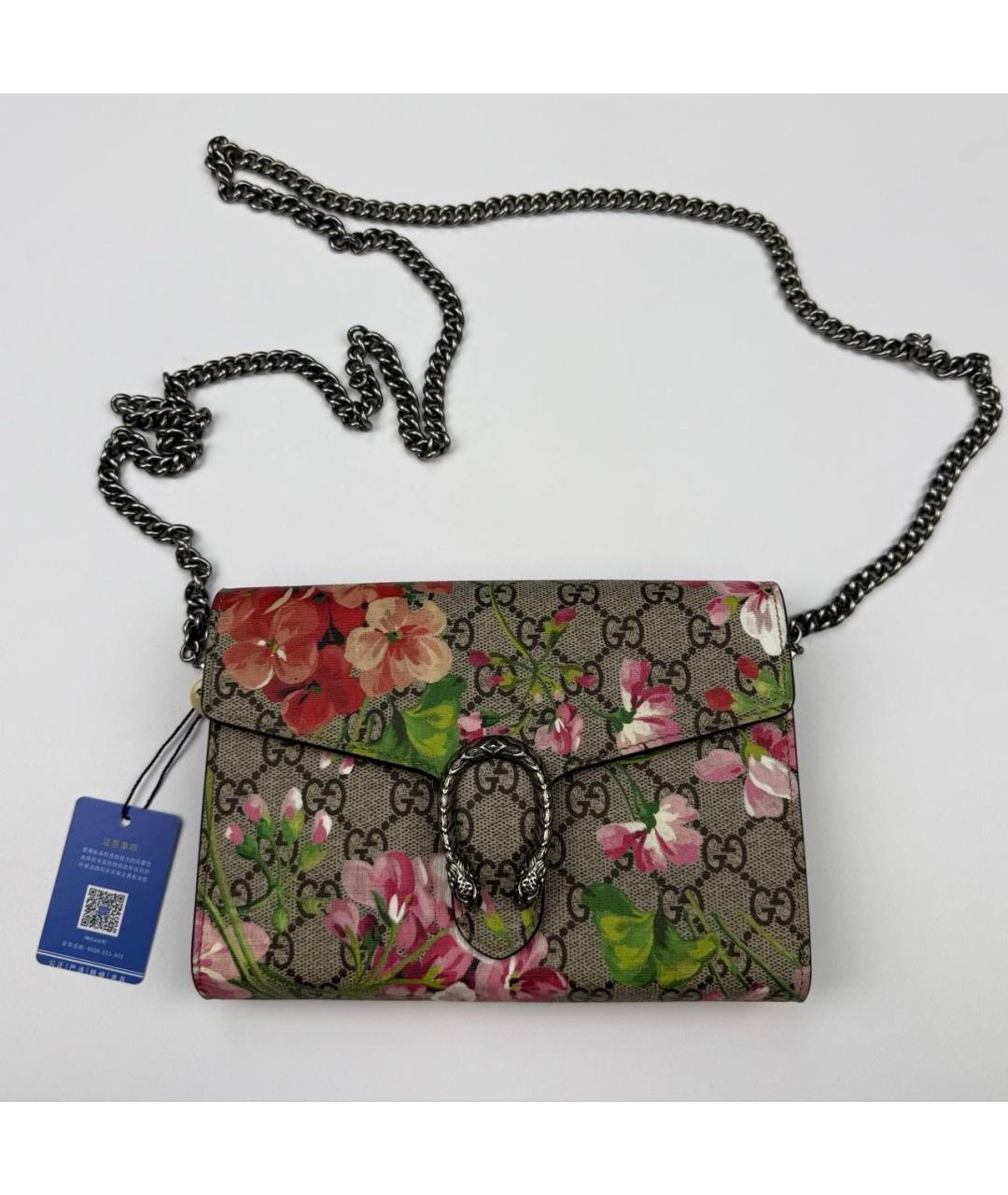 GUCCI Бежевая кожаная сумка через плечо, фото 6