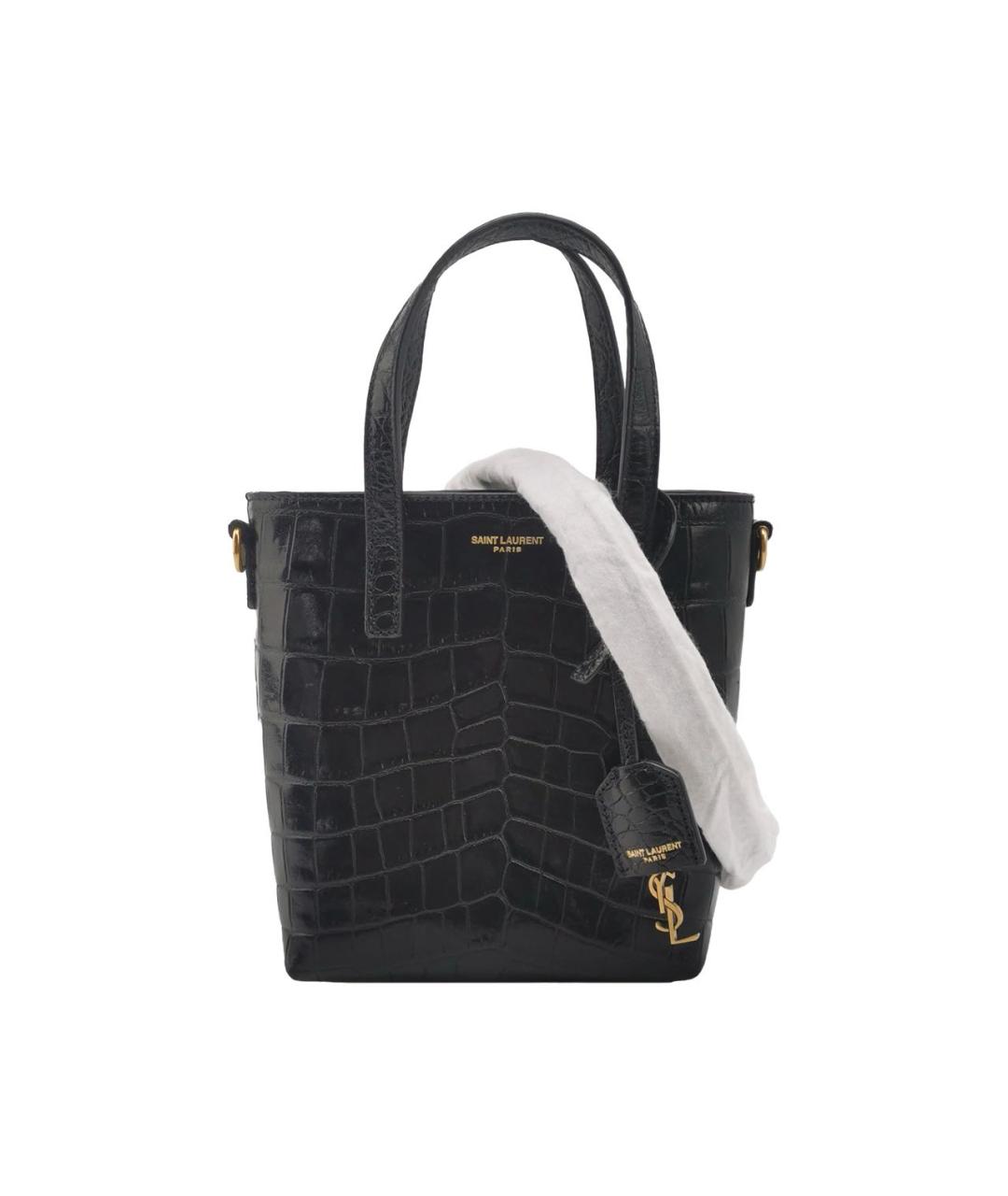 SAINT LAURENT Черная кожаная сумка через плечо, фото 1