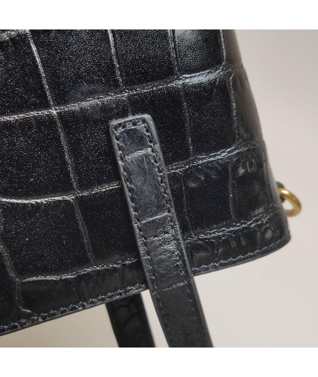 SAINT LAURENT Черная кожаная сумка через плечо, фото 8