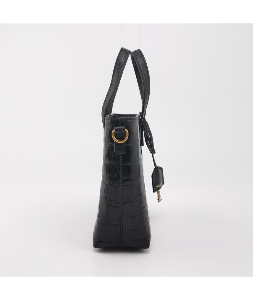 SAINT LAURENT Черная кожаная сумка через плечо, фото 3