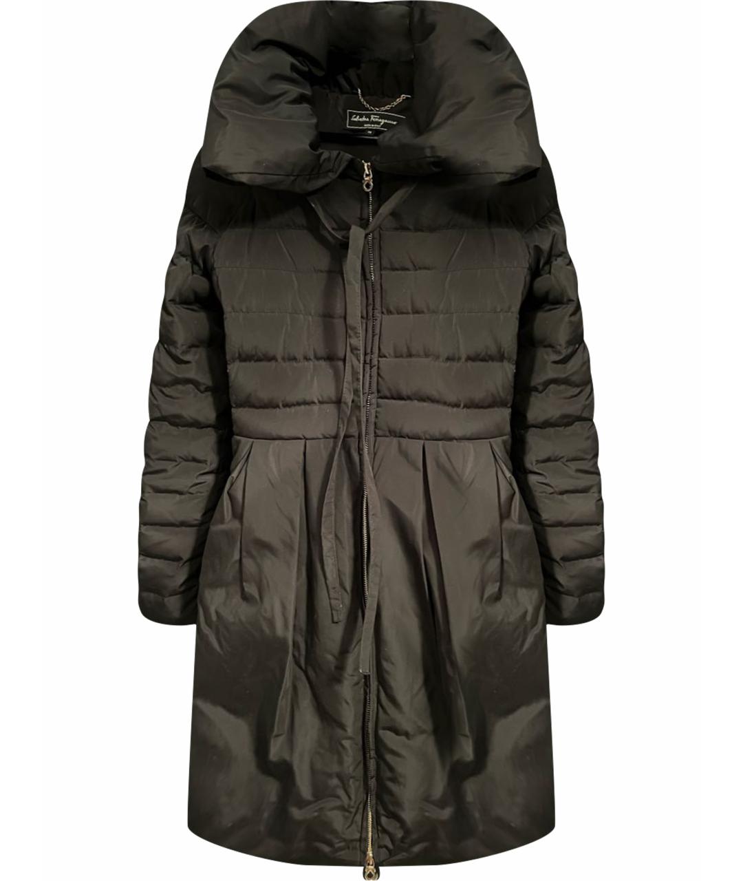 FERRAGAMO Черный полиамидовый пуховик, фото 1