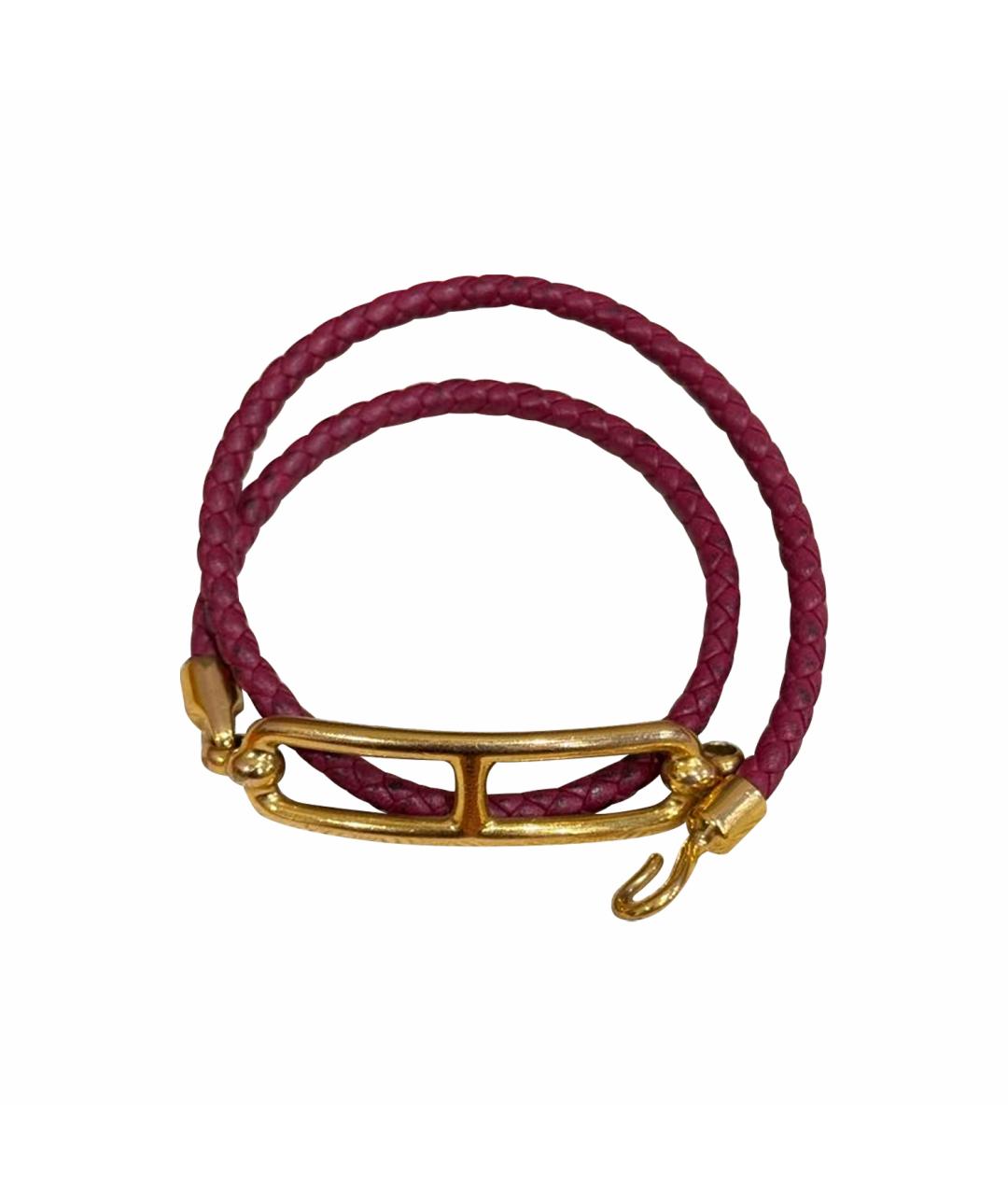 HERMES Бордовый металлический браслет, фото 1