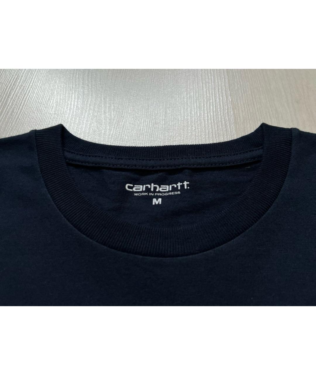 CARHARTT WIP Темно-синяя хлопковая футболка, фото 3