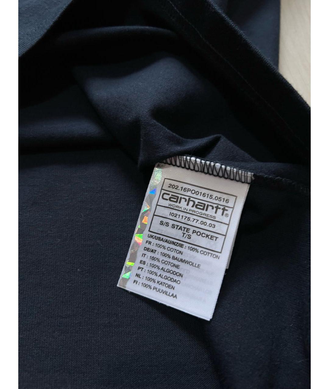 CARHARTT WIP Темно-синяя хлопковая футболка, фото 5