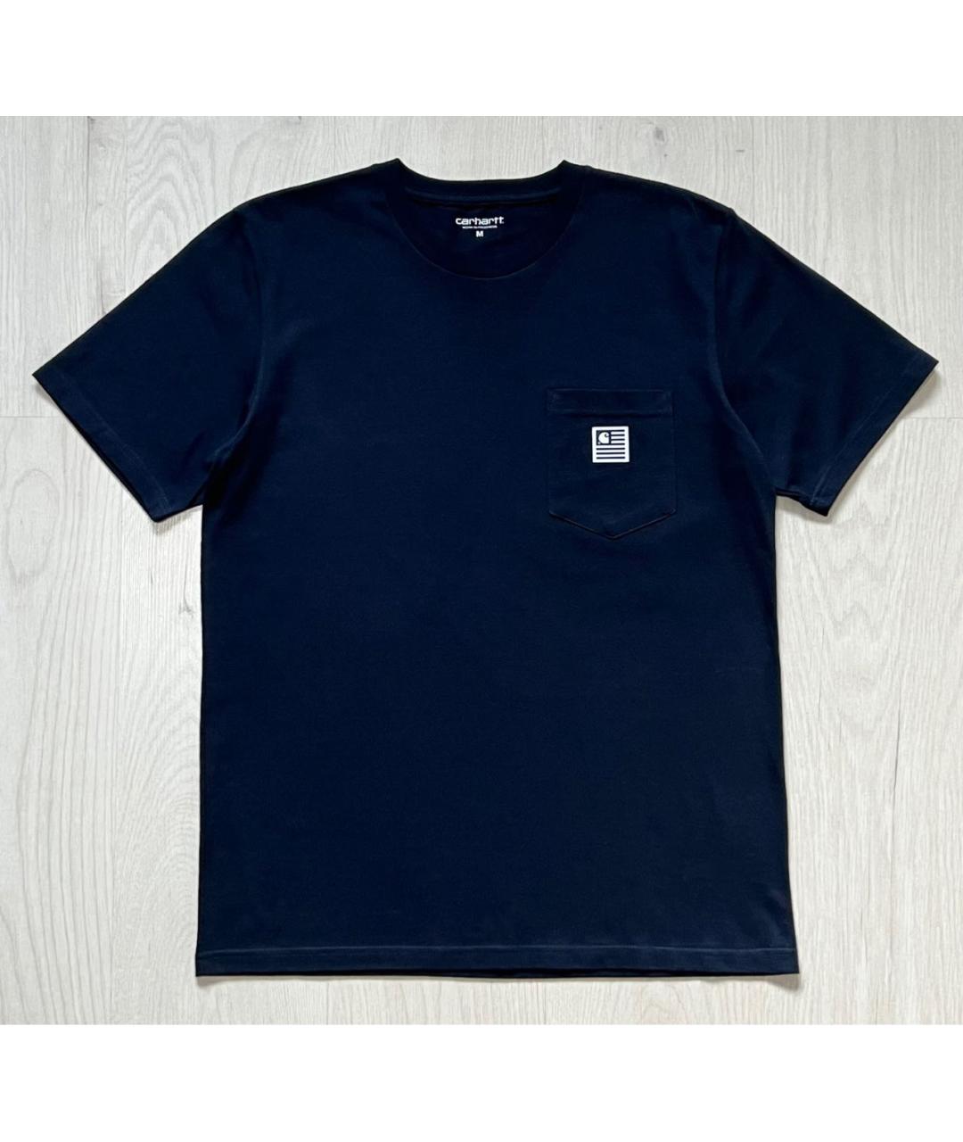 CARHARTT WIP Темно-синяя хлопковая футболка, фото 6