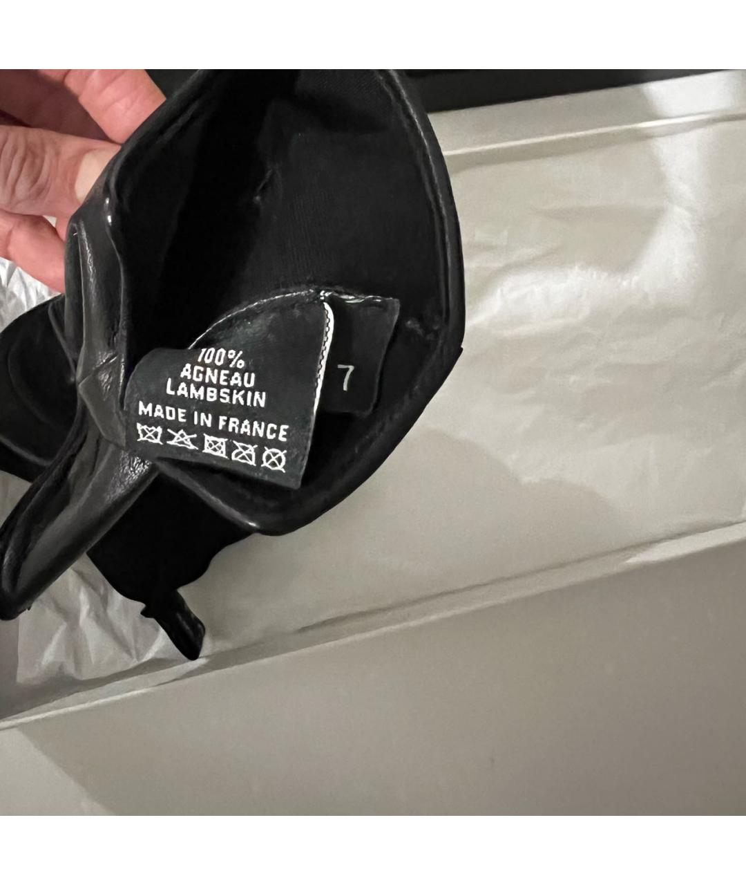 CHANEL Черные кожаные митенки, фото 5