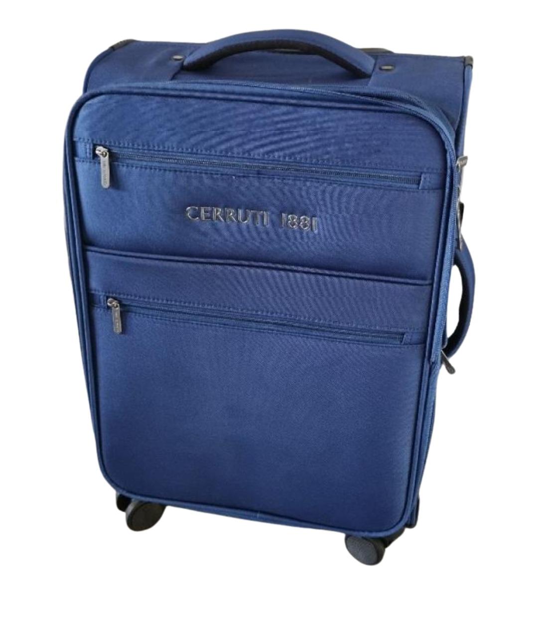 CERRUTI 1881 Темно-синий синтетический чемодан, фото 1
