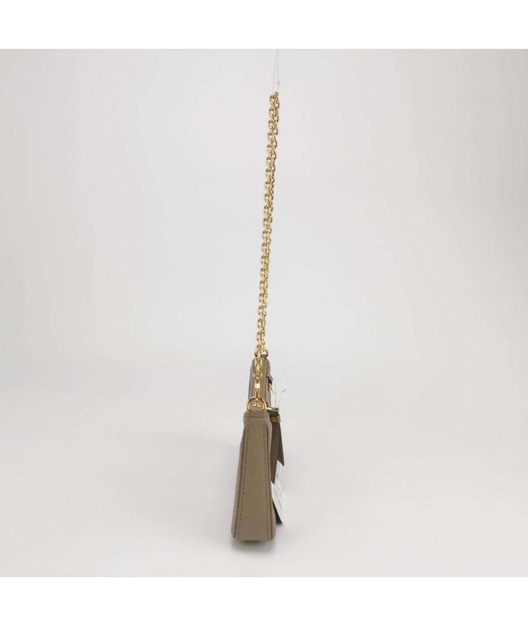 LOUIS VUITTON Бежевая кожаная сумка через плечо, фото 2