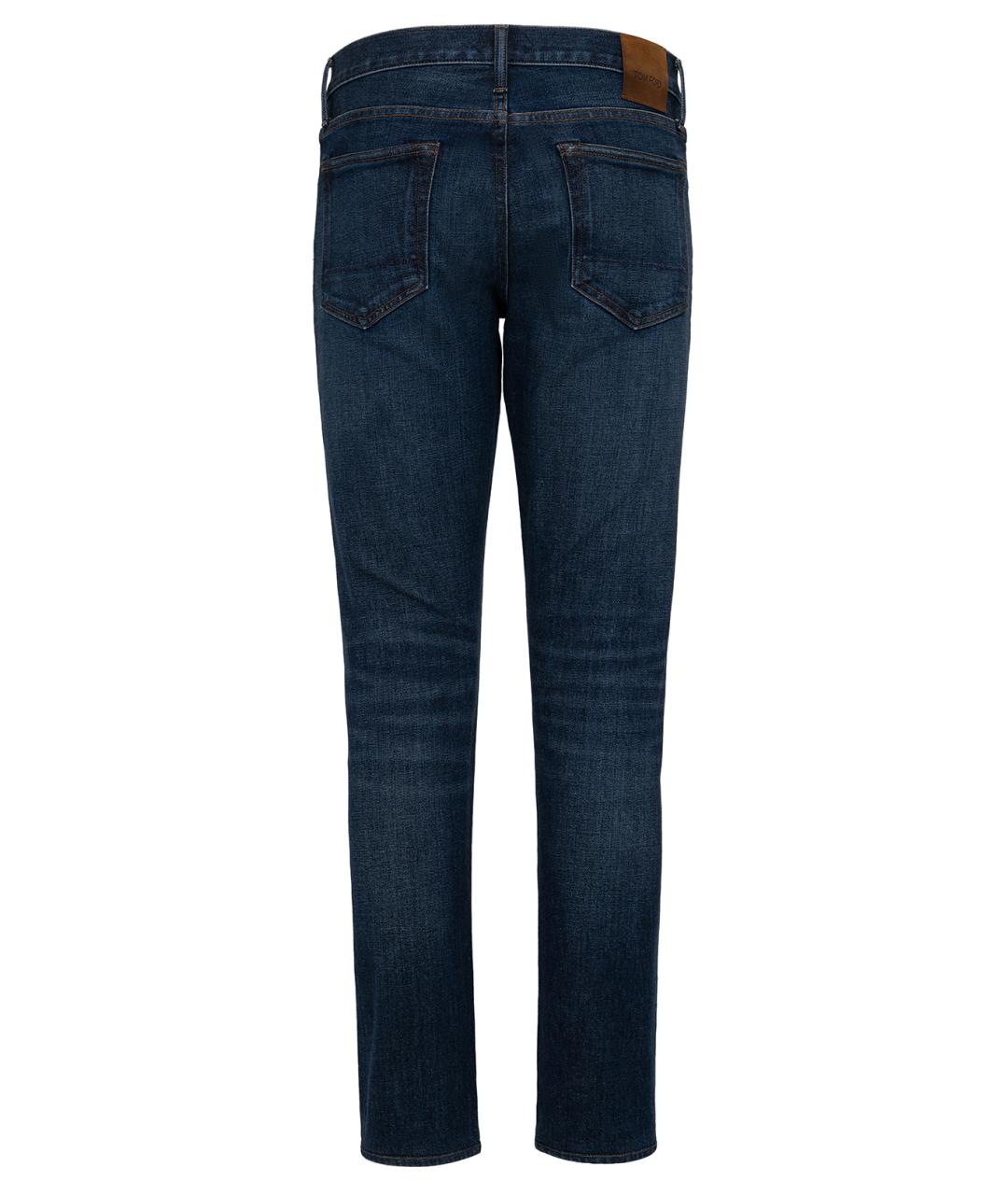 TOM FORD Темно-синие хлопко-полиэстеровые джинсы скинни, фото 2