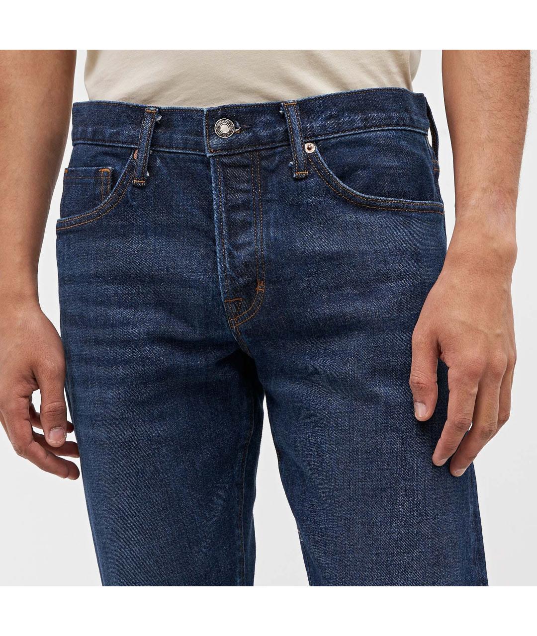 TOM FORD Темно-синие хлопко-полиэстеровые джинсы скинни, фото 7