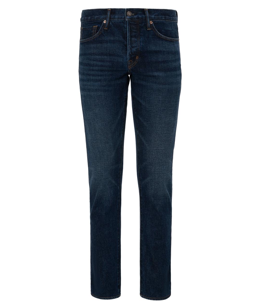 TOM FORD Темно-синие хлопко-полиэстеровые джинсы скинни, фото 8