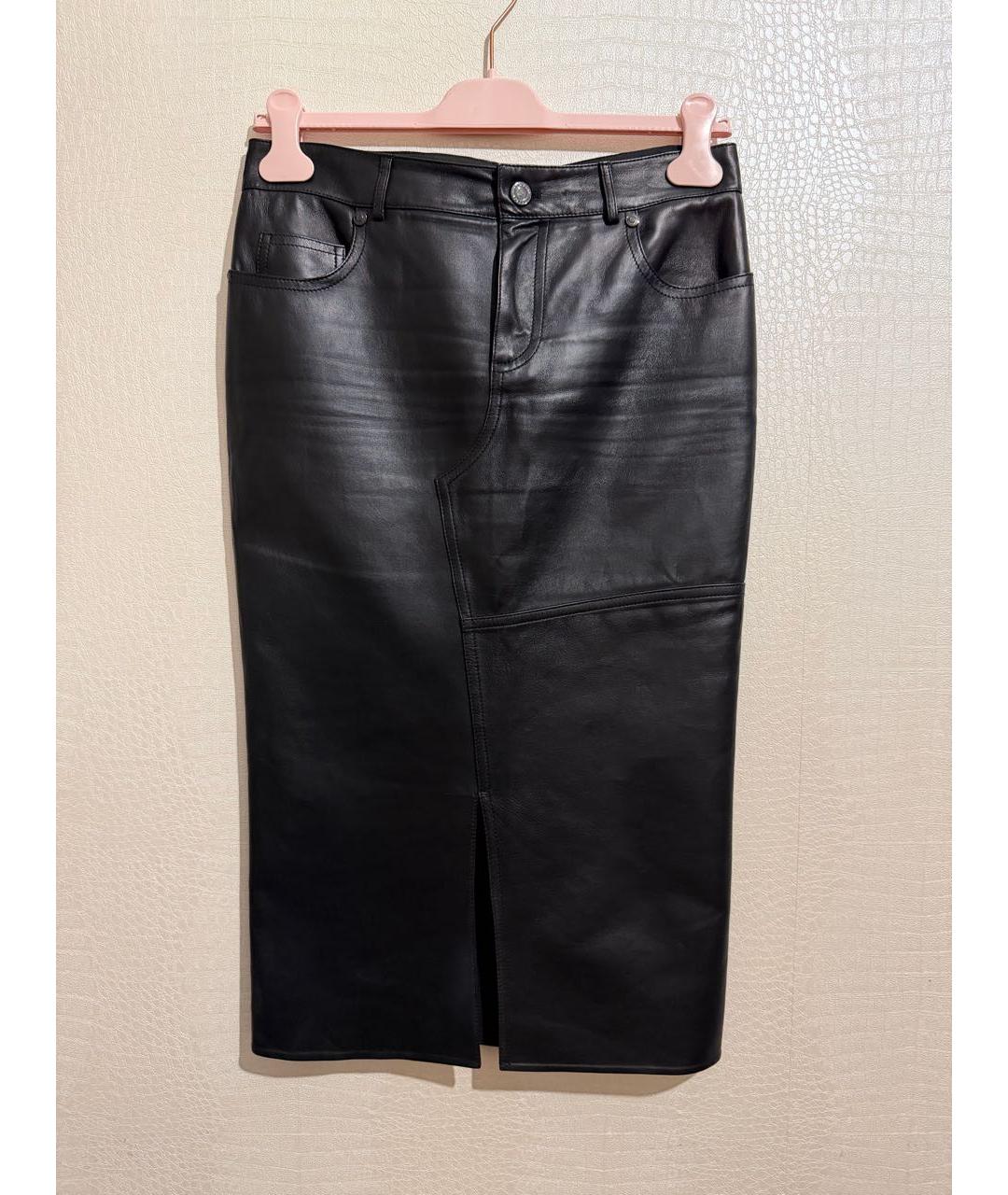 TOM FORD Черная кожаная юбка миди, фото 8