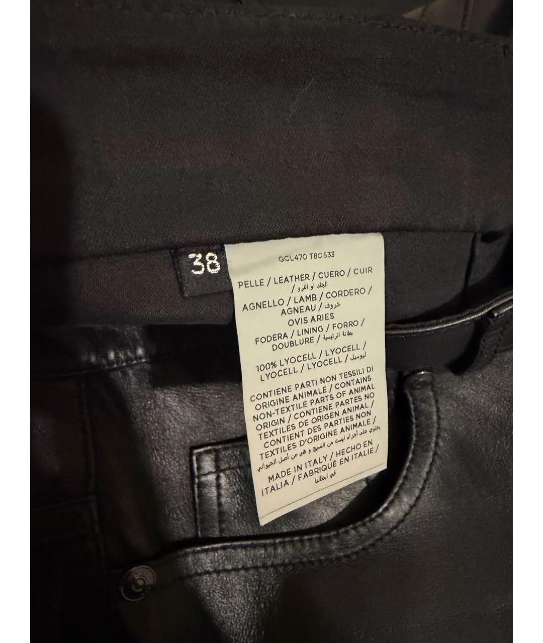 TOM FORD Черная кожаная юбка миди, фото 4