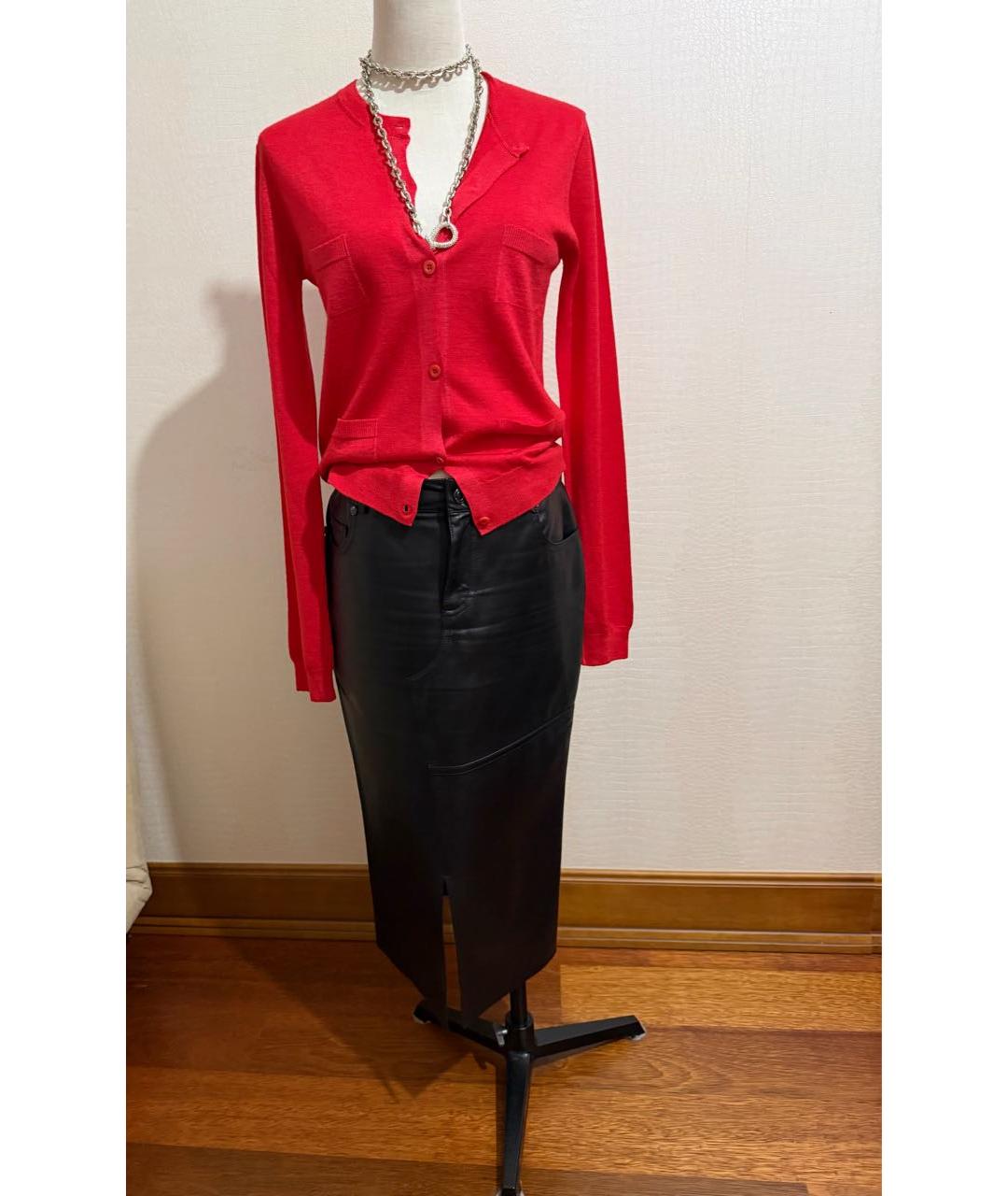 TOM FORD Черная кожаная юбка миди, фото 6
