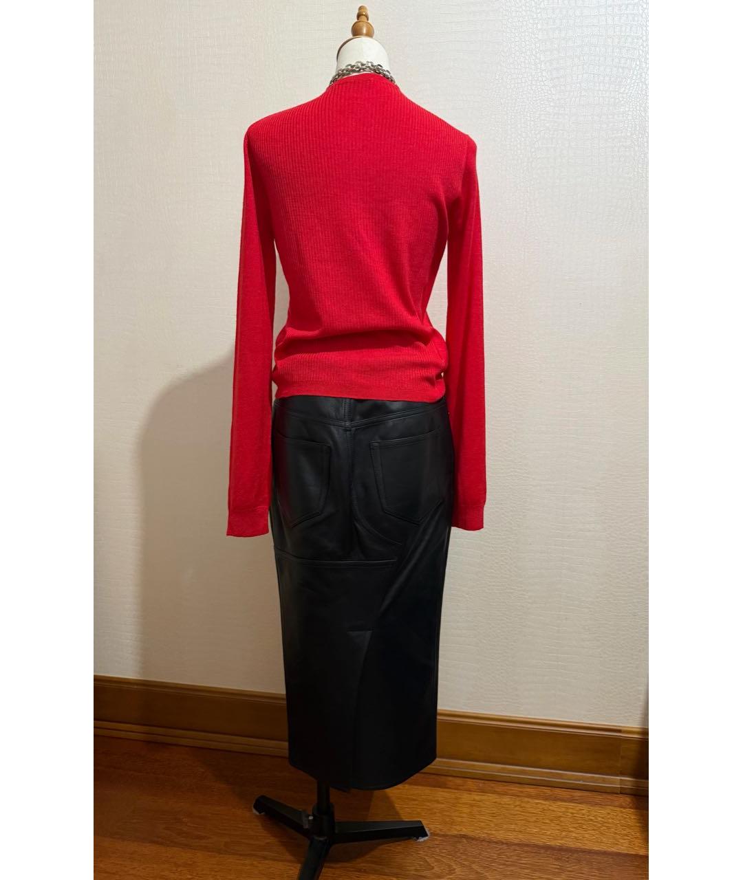 TOM FORD Черная кожаная юбка миди, фото 7