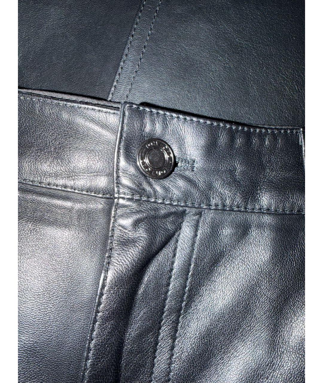 TOM FORD Черная кожаная юбка миди, фото 5