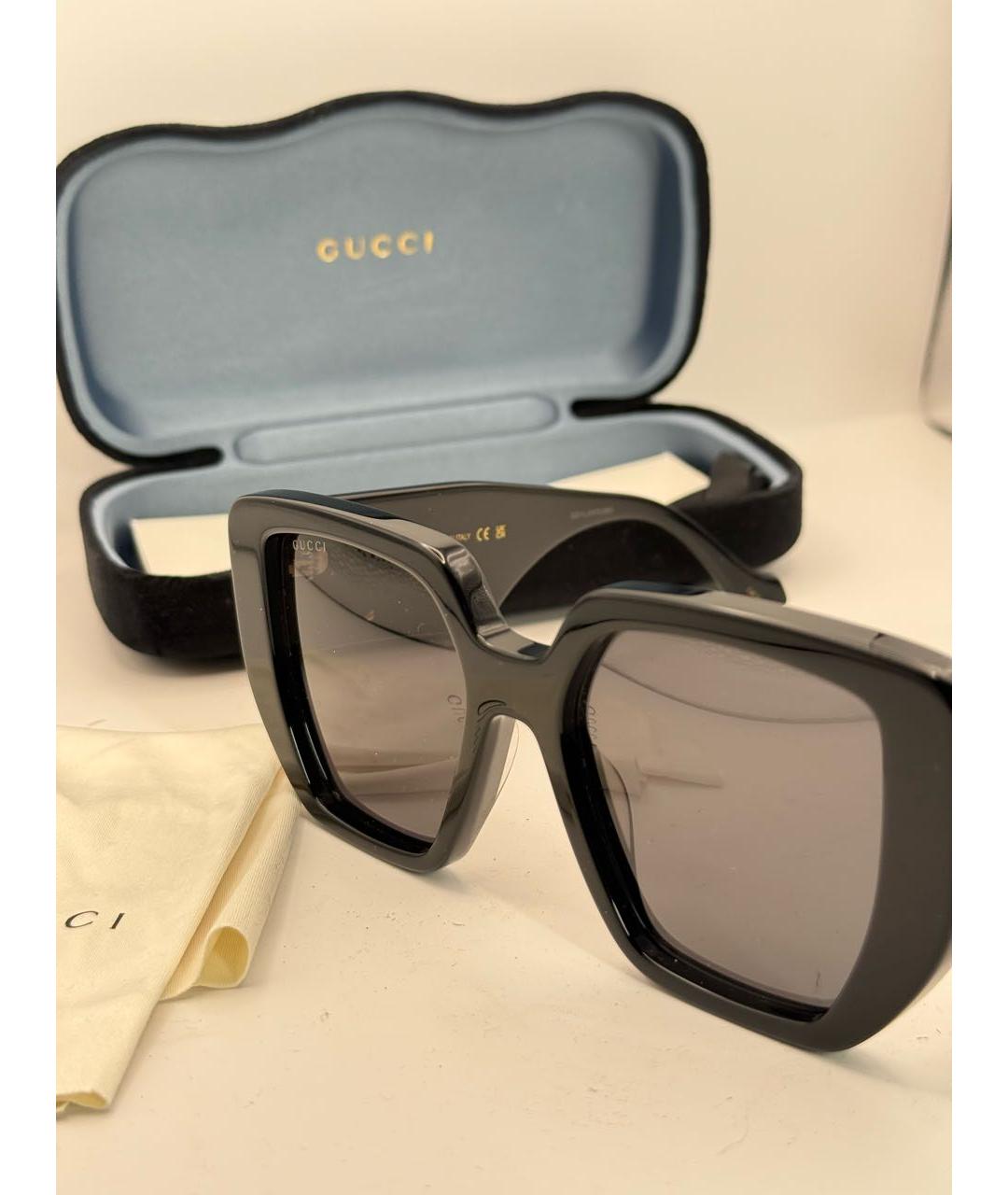 GUCCI Черные пластиковые солнцезащитные очки, фото 3