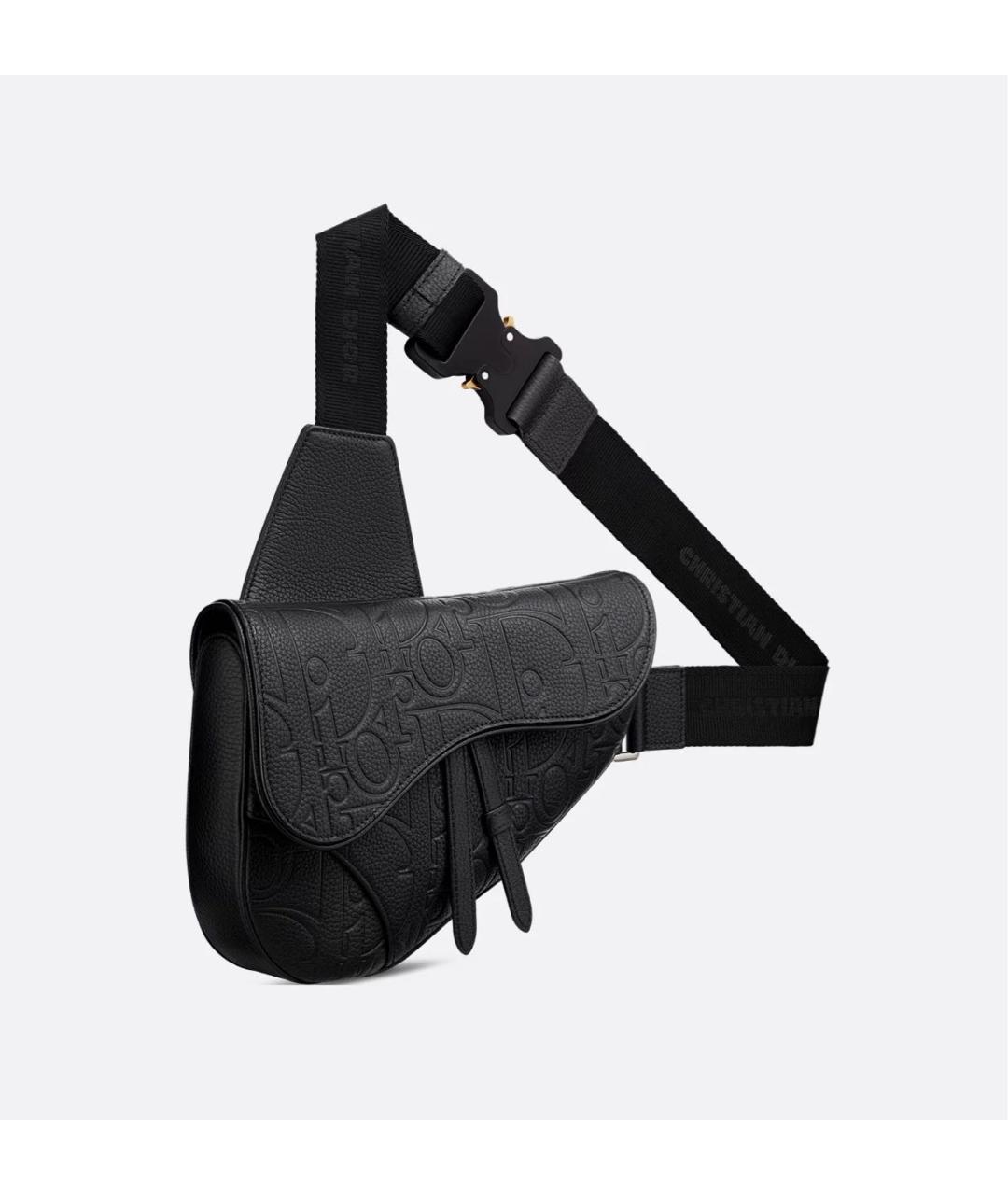 CHRISTIAN DIOR Черная кожаная барсетка, фото 5