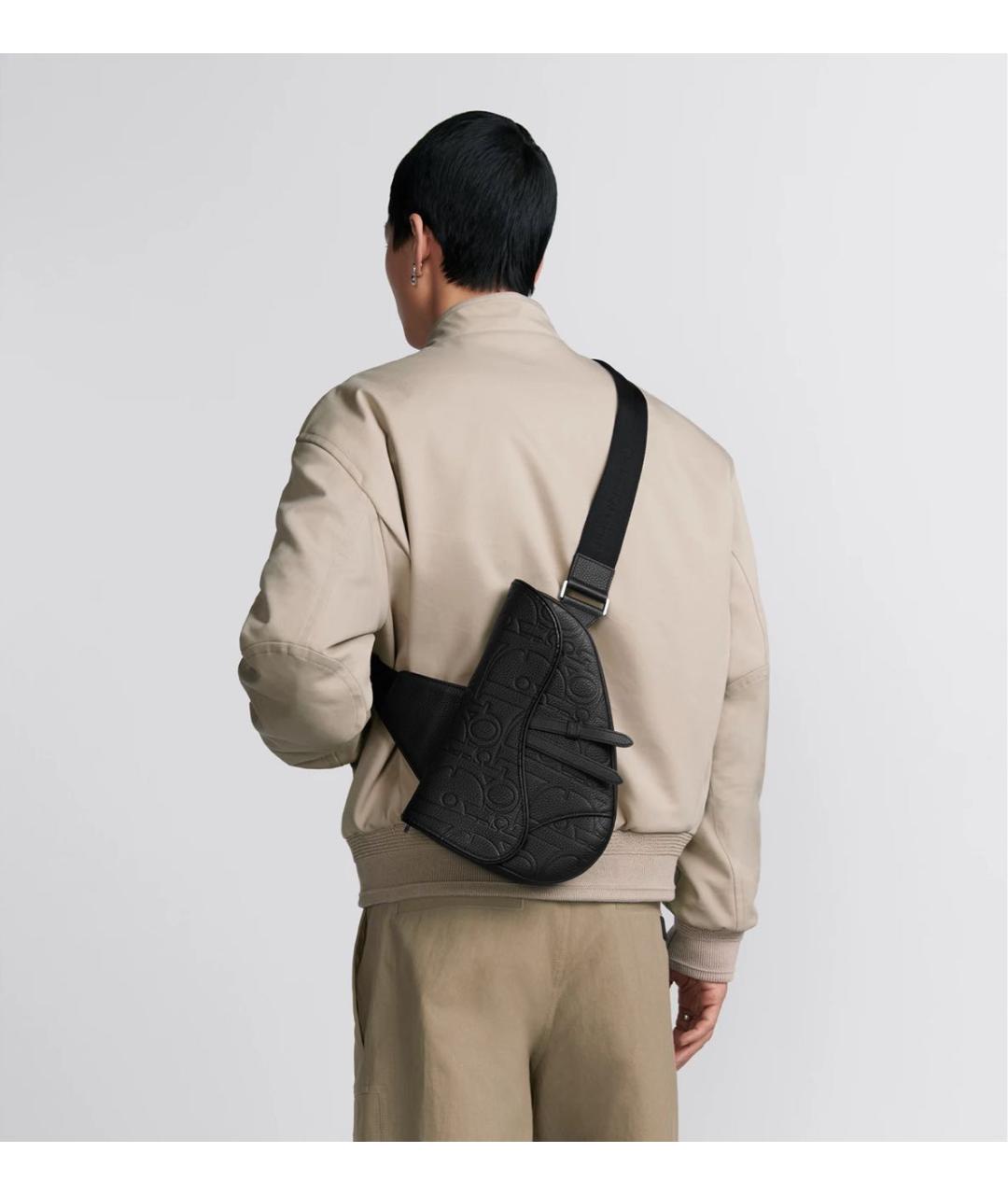 CHRISTIAN DIOR Черная кожаная барсетка, фото 2