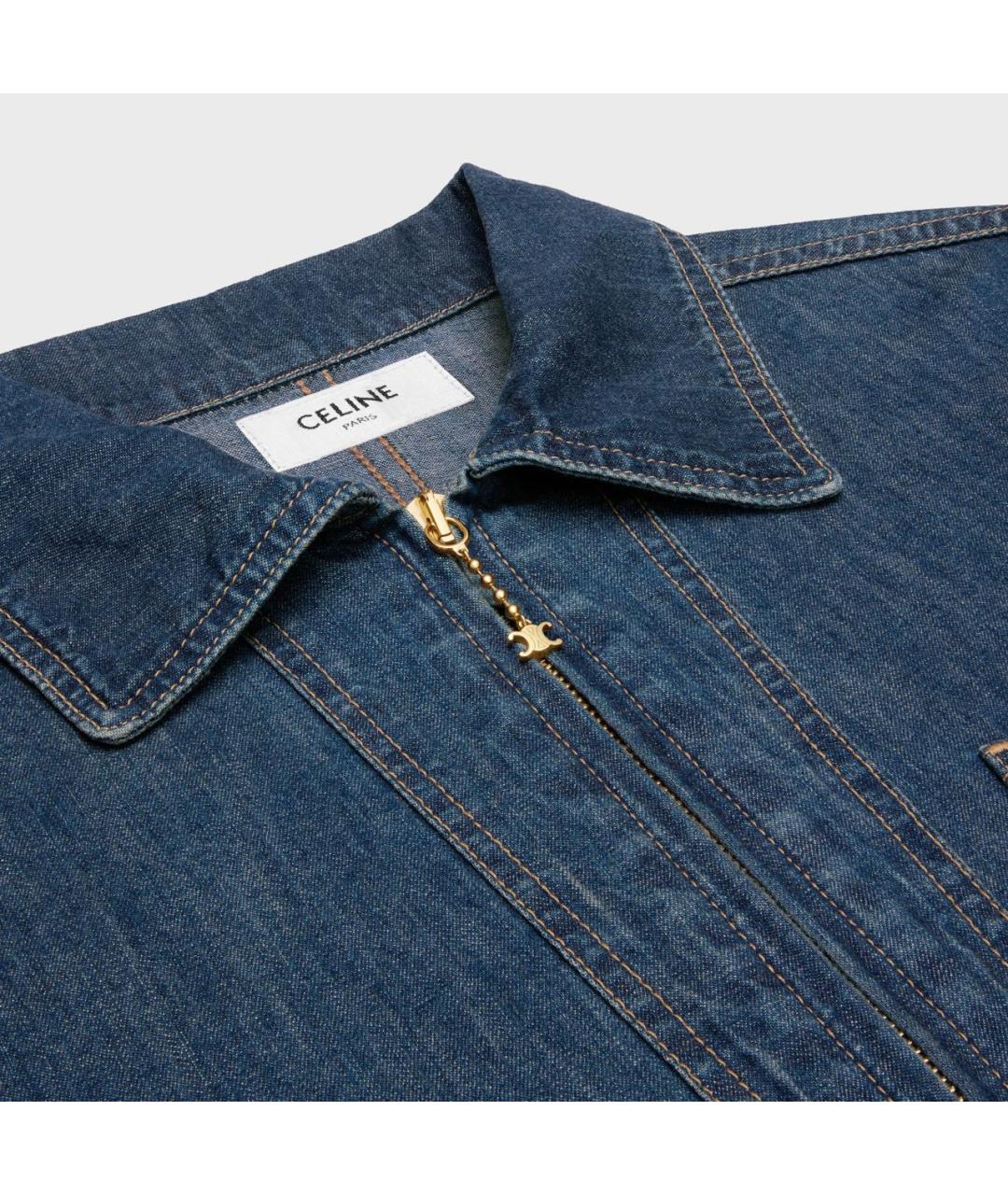 CELINE Синяя хлопковая рубашка, фото 4