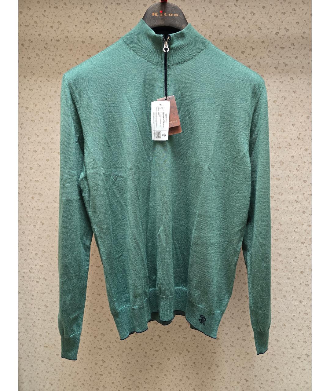 STEFANO RICCI Зеленый шерстяной джемпер / свитер, фото 6