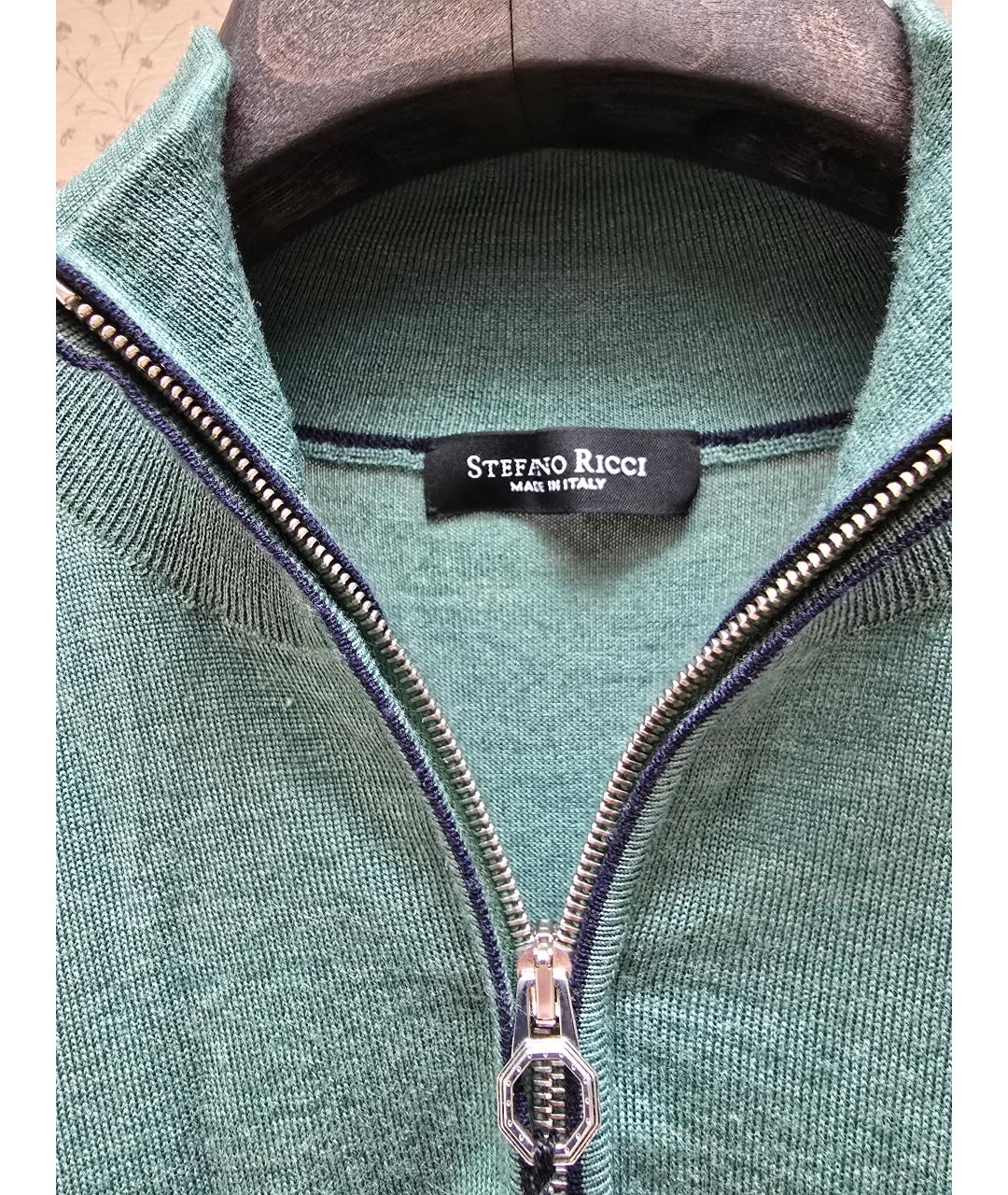 STEFANO RICCI Зеленый шерстяной джемпер / свитер, фото 3