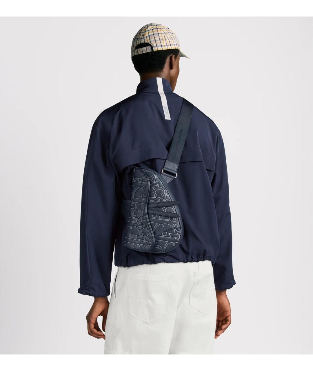 CHRISTIAN DIOR Синяя кожаная барсетка, фото 2