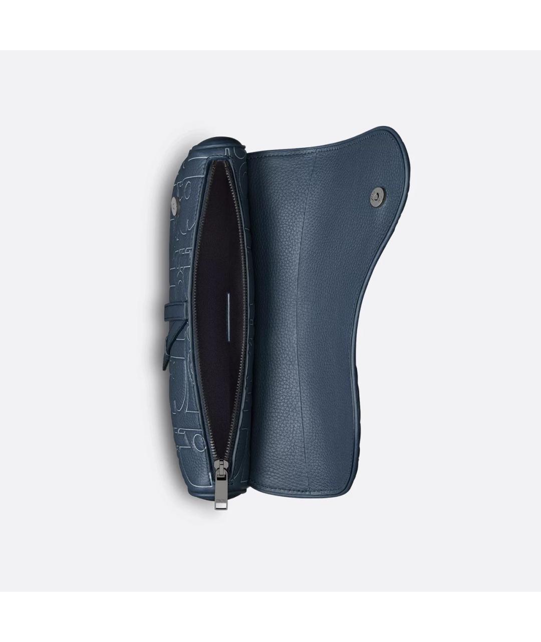 CHRISTIAN DIOR Синяя кожаная барсетка, фото 5