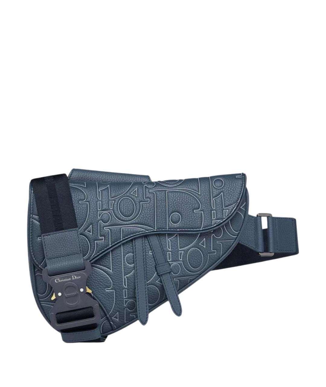 CHRISTIAN DIOR Синяя кожаная барсетка, фото 1