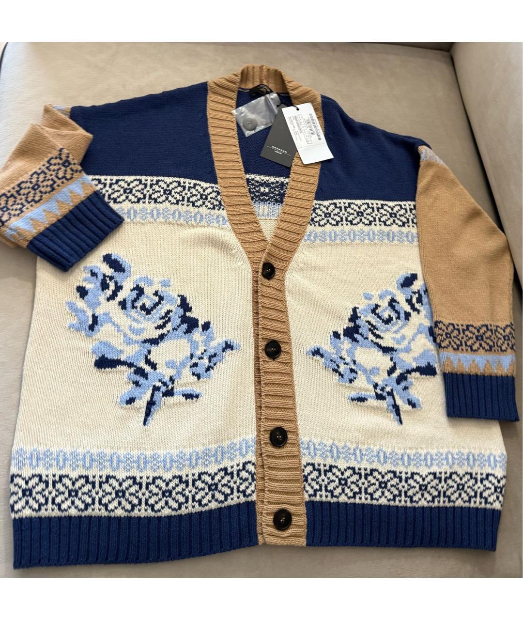 WEEKEND MAX MARA Синий хлопковый кардиган, фото 7