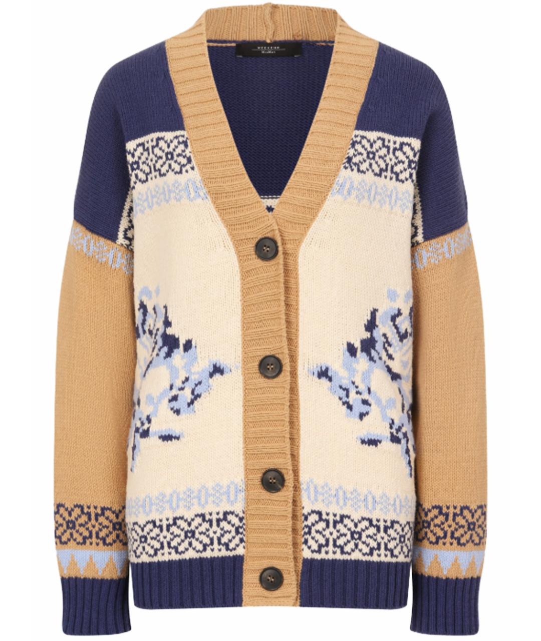 WEEKEND MAX MARA Синий хлопковый кардиган, фото 1