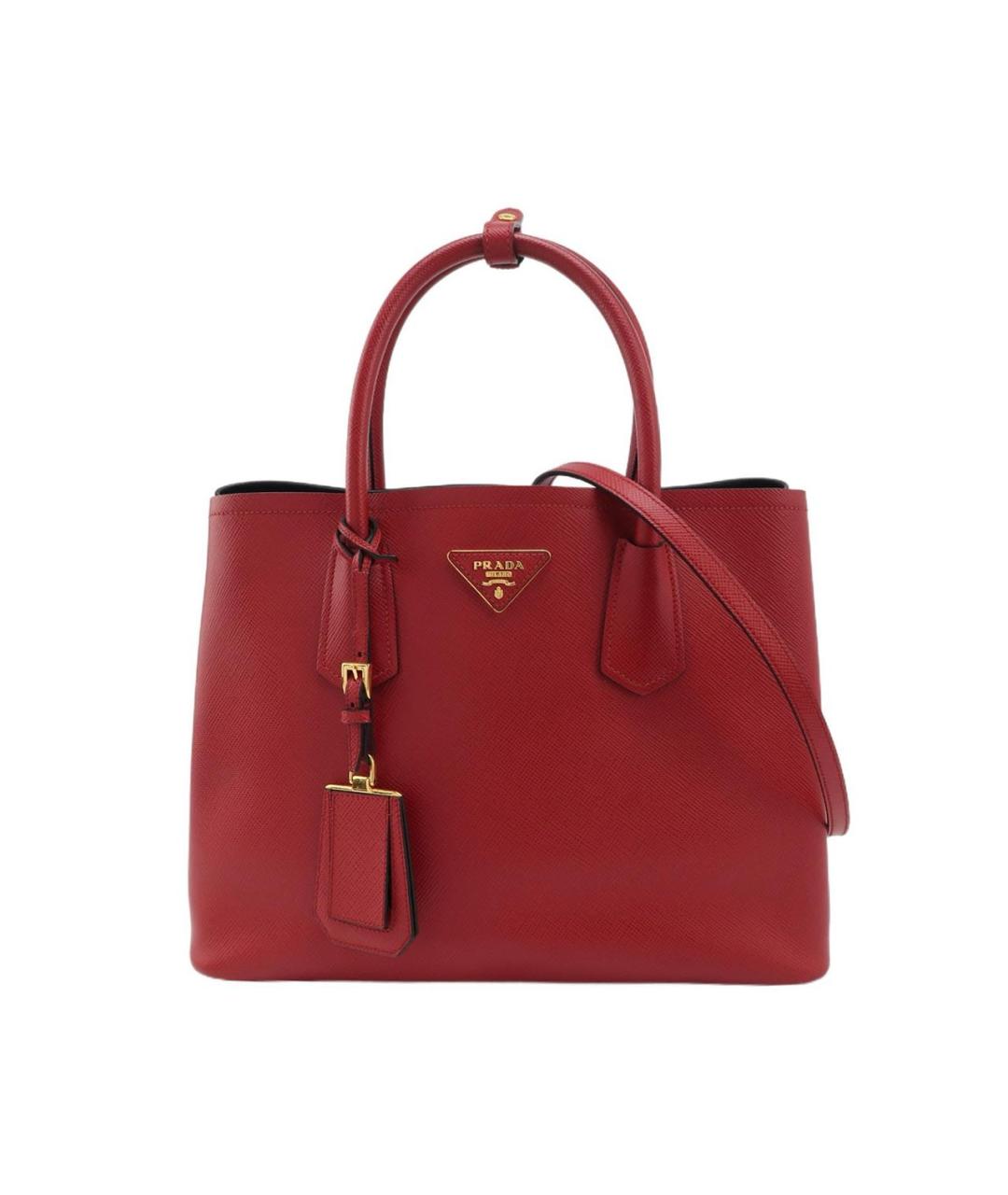 PRADA Красная кожаная сумка тоут, фото 1