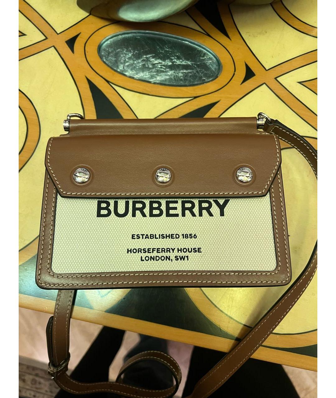 BURBERRY Коричневая кожаная сумка через плечо, фото 7
