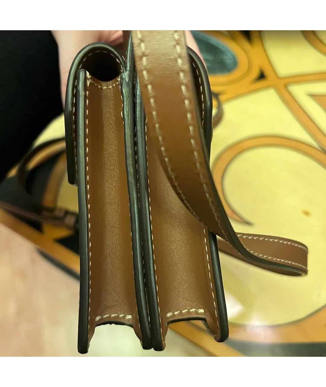 BURBERRY Коричневая кожаная сумка через плечо, фото 3