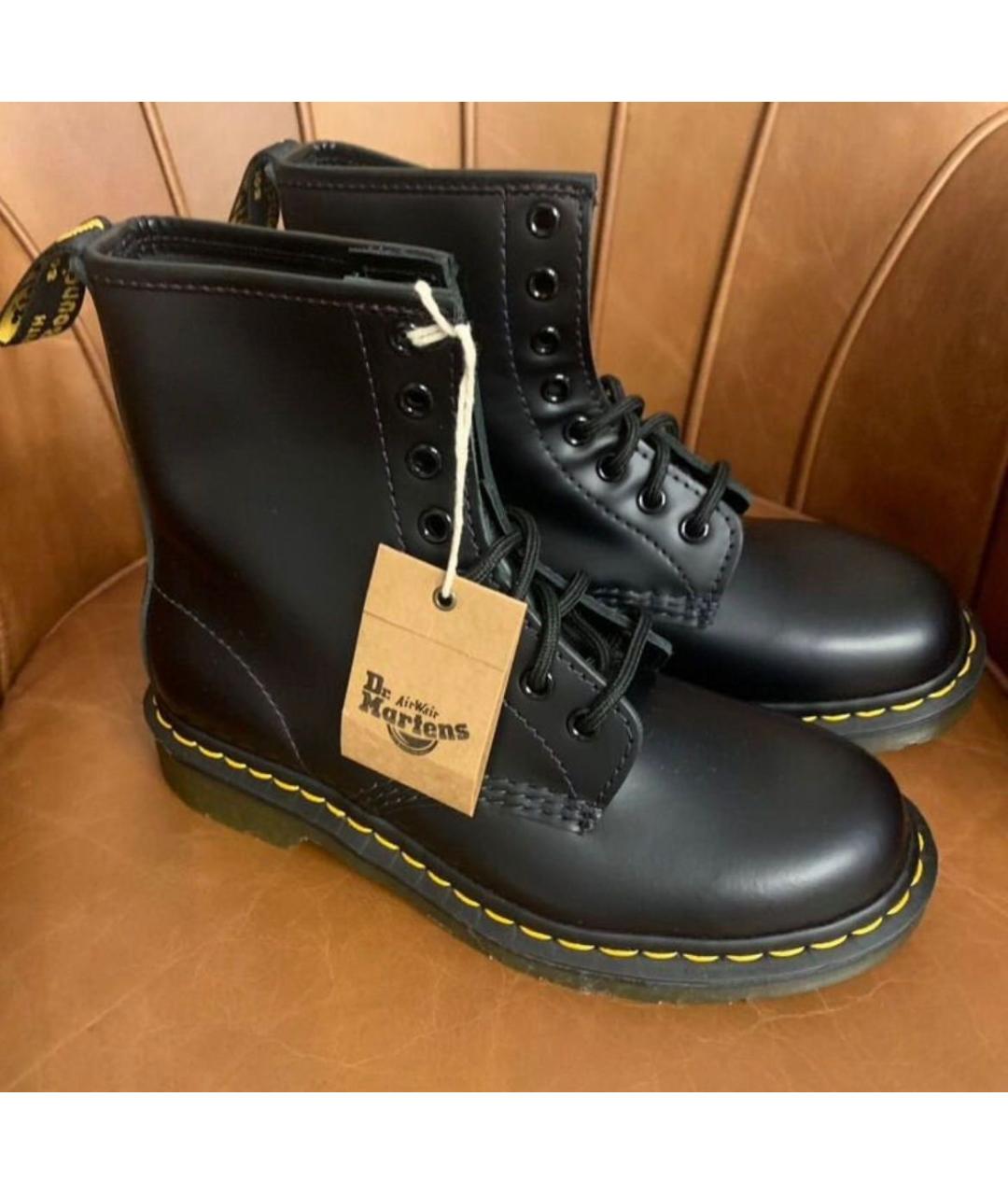 DR. MARTENS Черные кожаные ботинки, фото 6