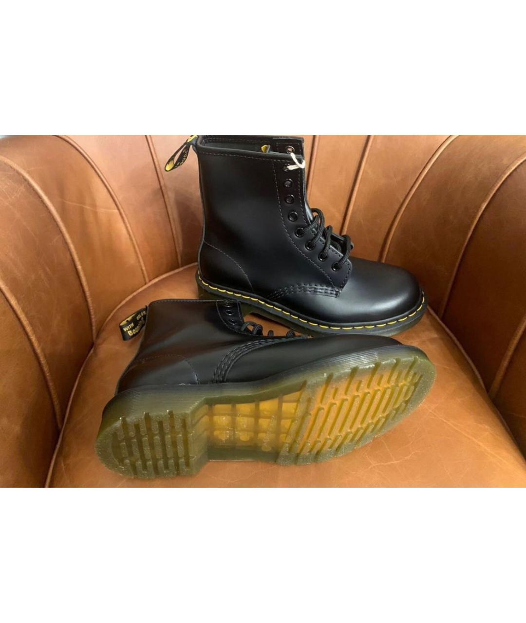 DR. MARTENS Черные кожаные ботинки, фото 5
