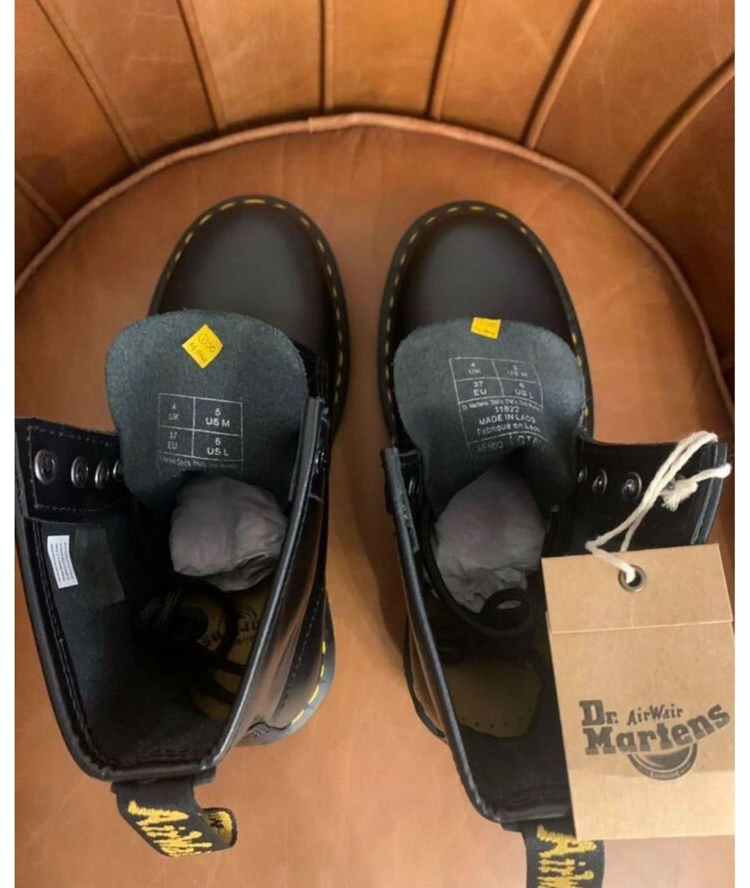 DR. MARTENS Черные кожаные ботинки, фото 4