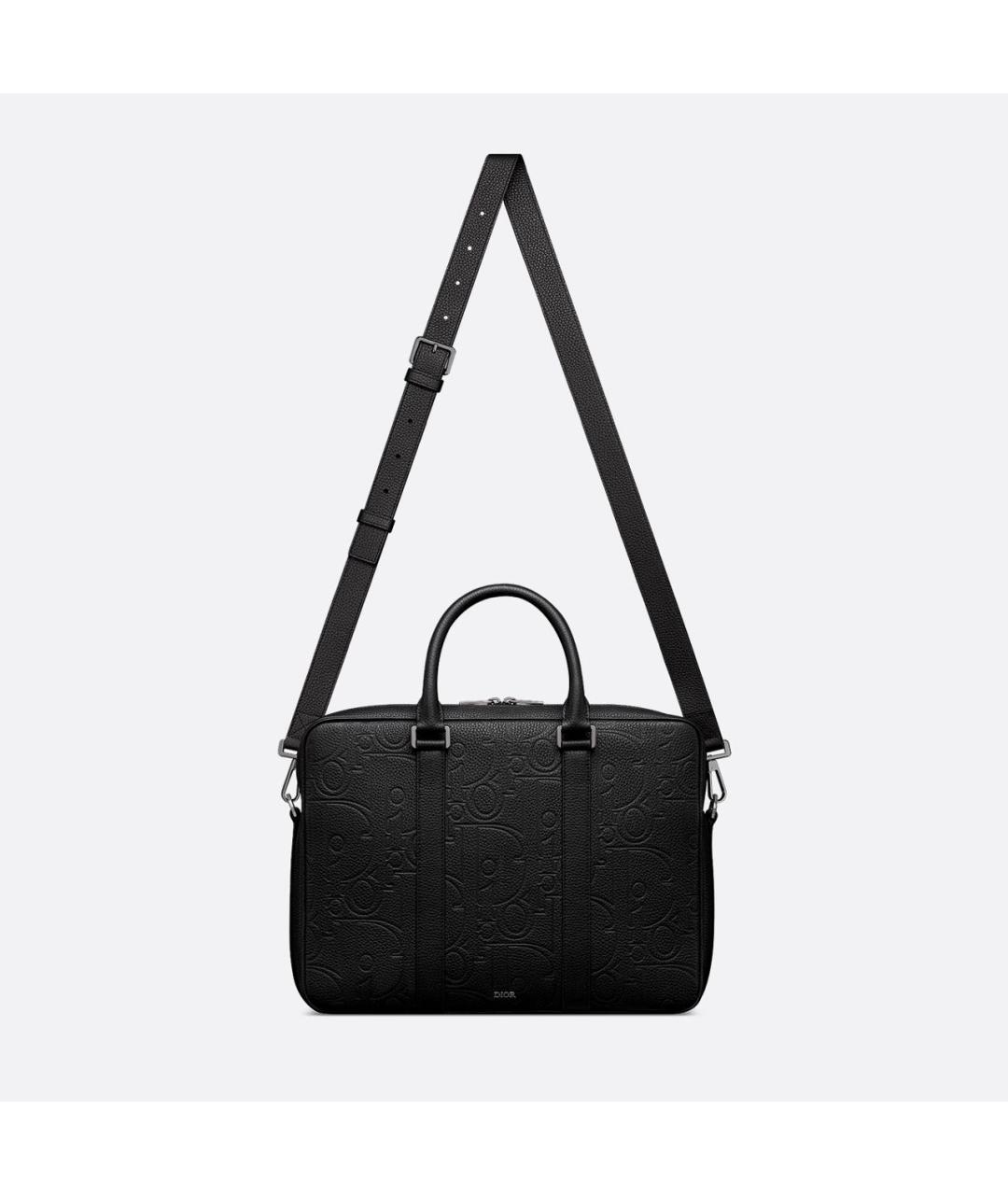 CHRISTIAN DIOR Черный кожаный портфель, фото 4