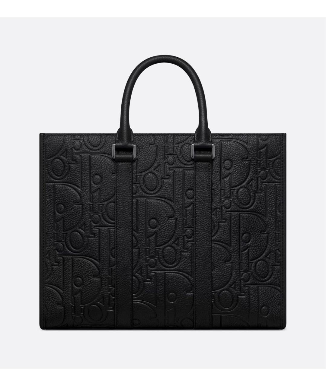 CHRISTIAN DIOR Черная кожаная сумка тоут, фото 3