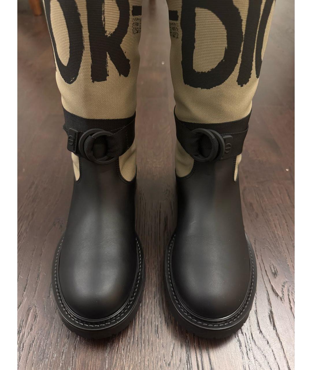CHRISTIAN DIOR Хаки кожаные сапоги, фото 3