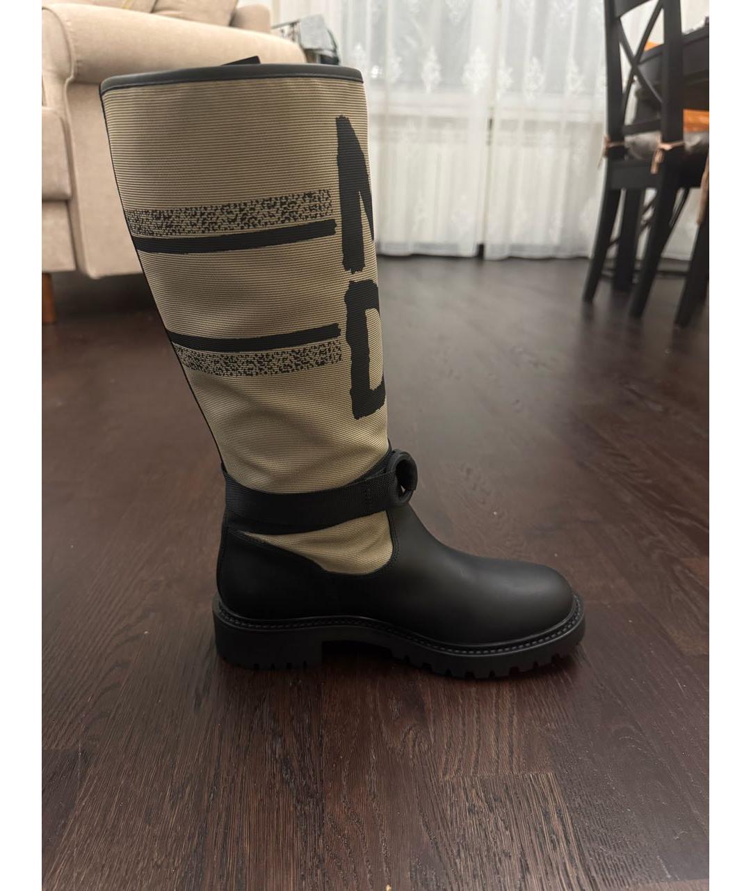 CHRISTIAN DIOR Хаки кожаные сапоги, фото 9