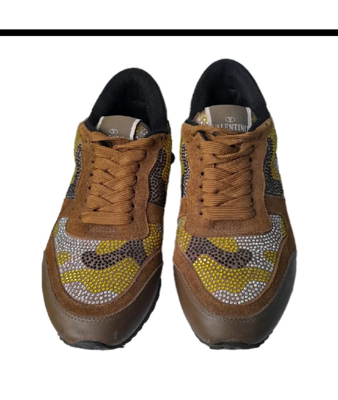 VALENTINO Хаки кожаные кроссовки, фото 6