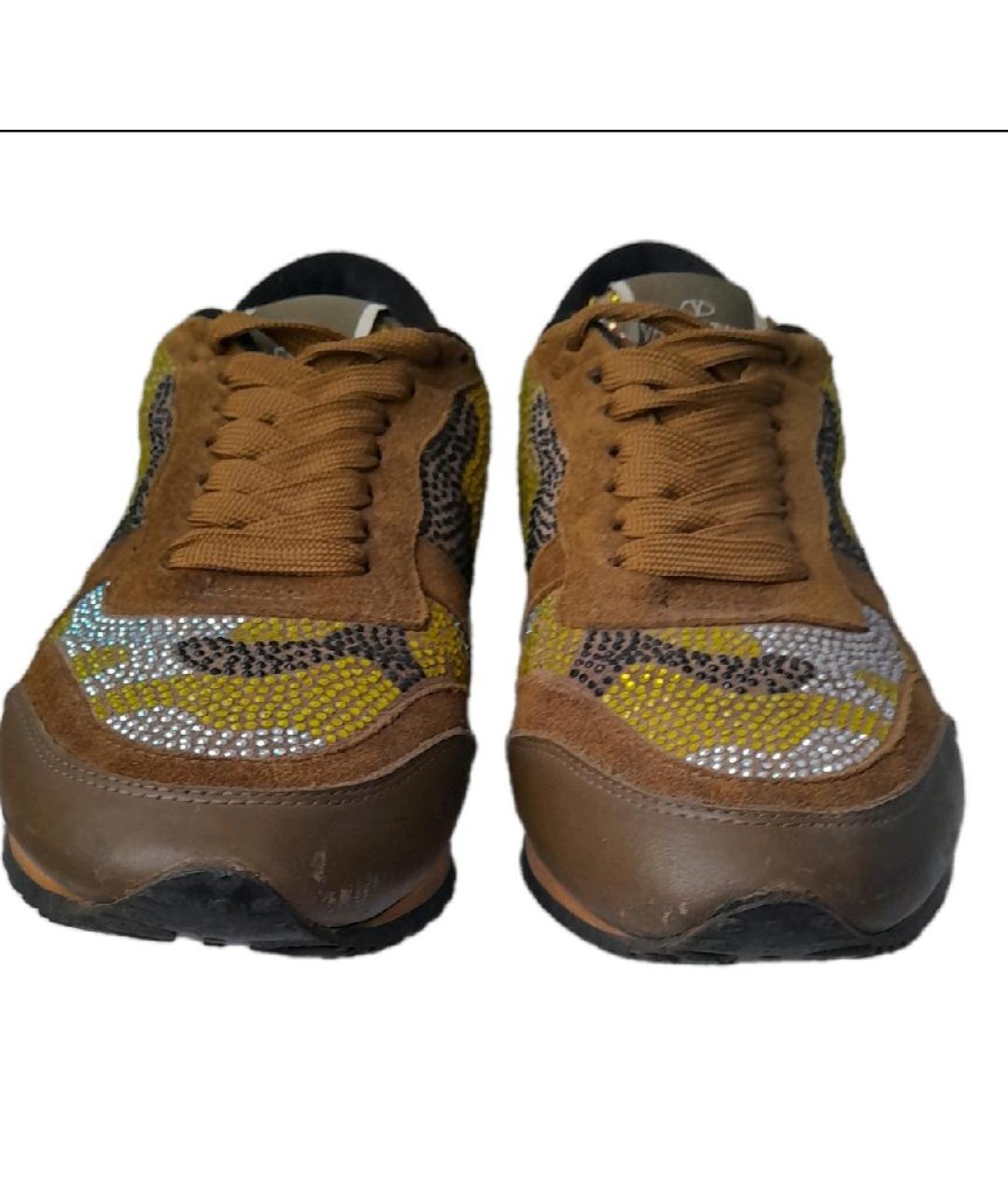 VALENTINO Хаки кожаные кроссовки, фото 2