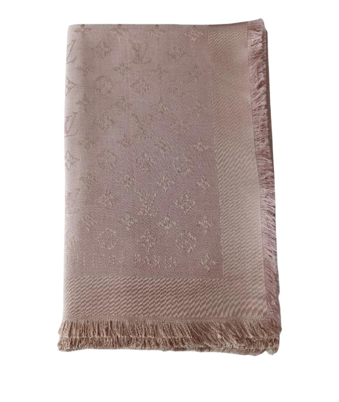 LOUIS VUITTON Розовый шелковый платок, фото 1