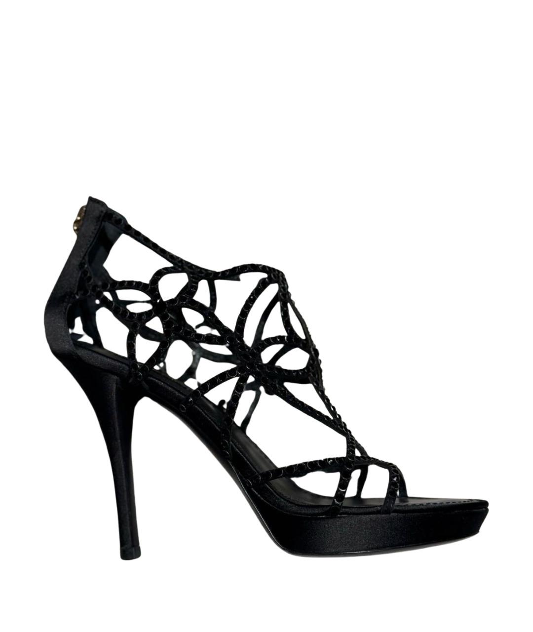 LOUIS VUITTON Черные кожаные босоножки, фото 1