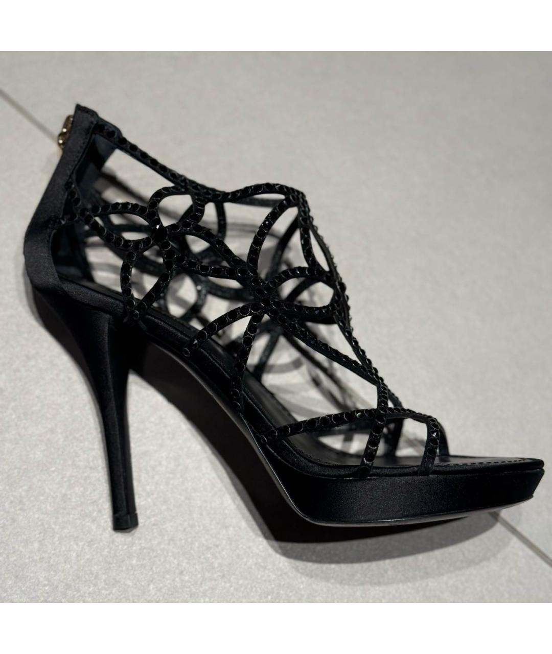 LOUIS VUITTON Черные кожаные босоножки, фото 9