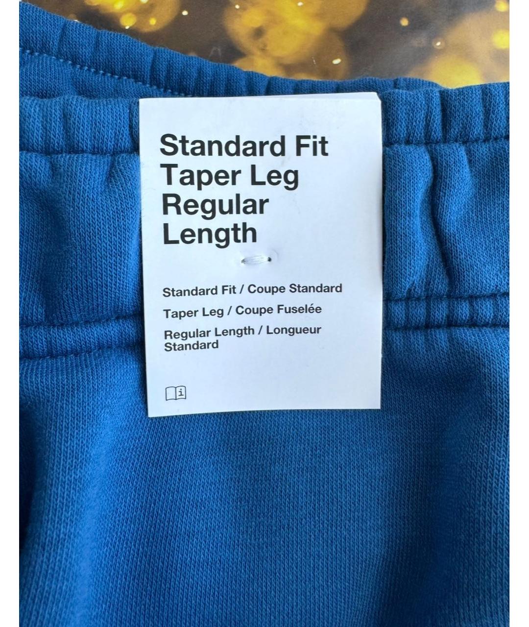 NIKE Синие хлопковые классические брюки, фото 5