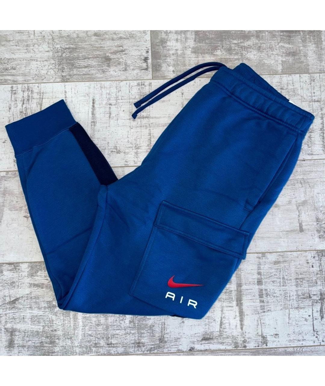 NIKE Синие хлопковые классические брюки, фото 3